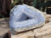 Natural Blue Lace Agate Geode Specimens x 6 From Nsanje, Malawi