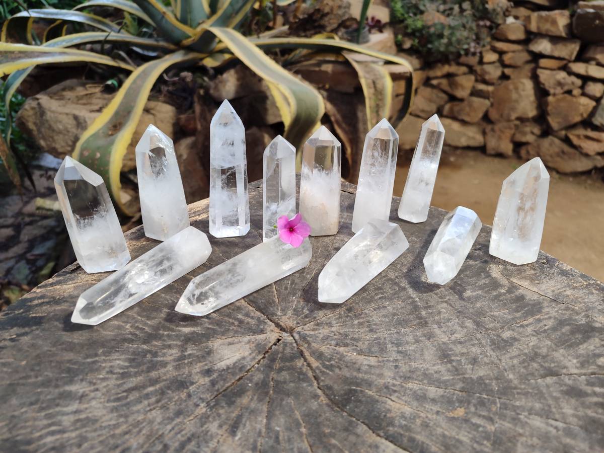 Polished Clear Quartz Crystals x 13 From Madagascar - Toprock Gemstones and Minerals 