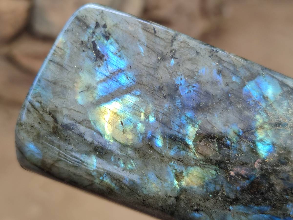 Polished Labradorite Standing Free Forms x 3 From Tulear, Madagascar - Toprock Gemstones and Minerals 