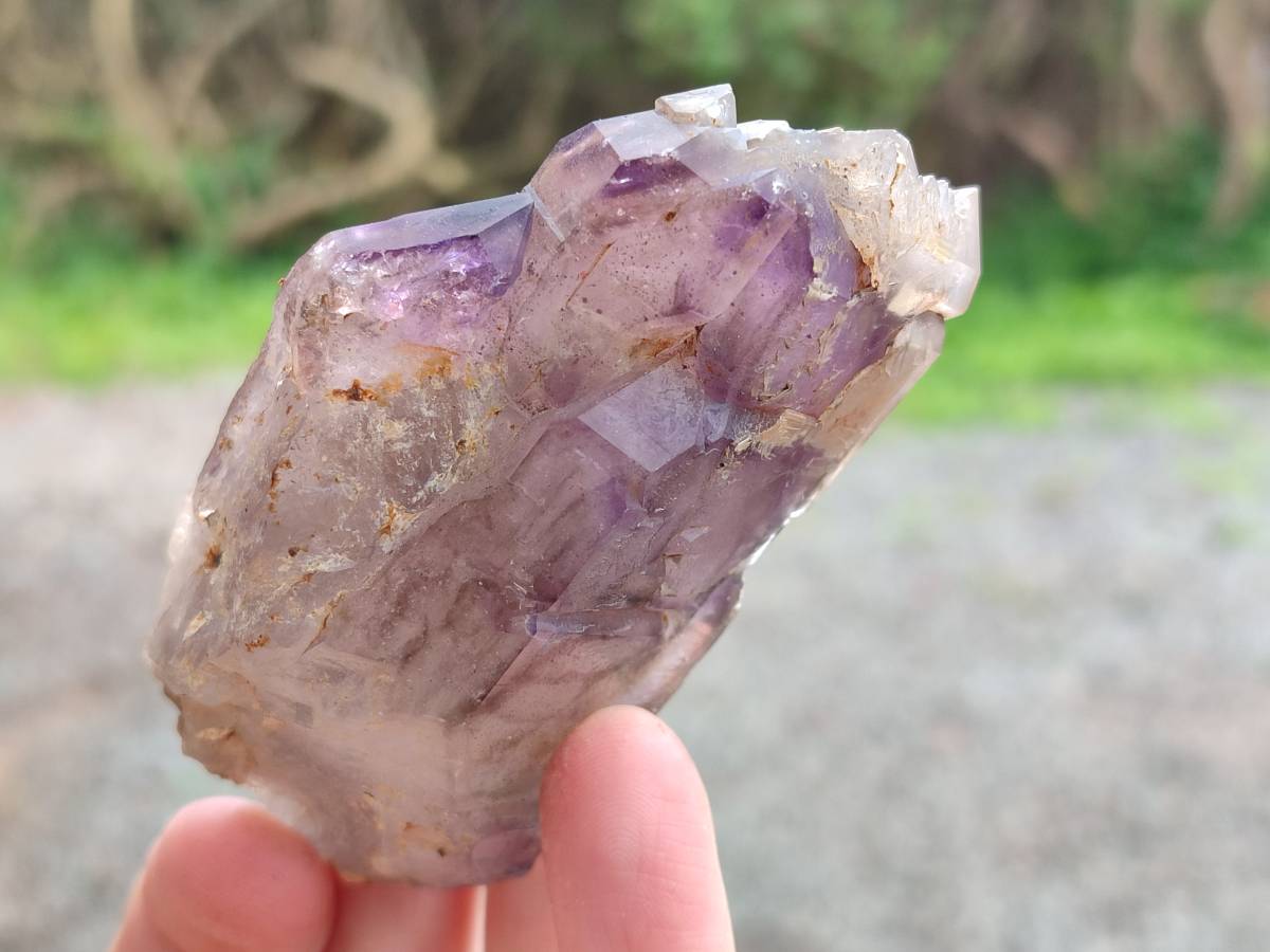 Natural Smokey Amethyst Window Quartz Specimens x 4 From Brandberg, Namibia - Toprock Gemstones and Minerals 