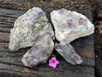 Natural Smokey Amethyst Window Quartz Specimens x 4 From Brandberg, Namibia - Toprock Gemstones and Minerals 