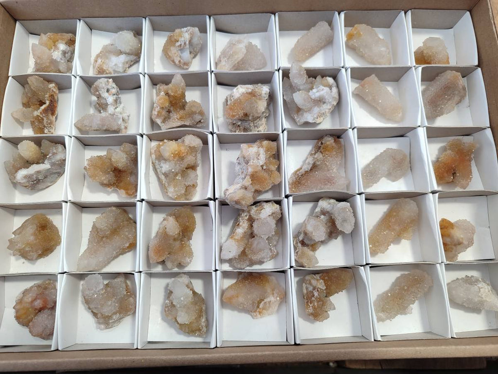 Natural Golden Limonite Coated Spirit Quartz Crystals x 35 From Boekenhouthoek, South Africa - Toprock Gemstones and Minerals 