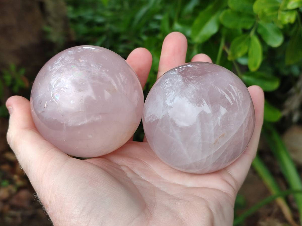 Polished Rose Quartz Spheres x 4 Madagascar - Toprock Gemstones and Minerals 