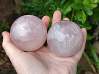 Polished Rose Quartz Spheres x 4 Madagascar