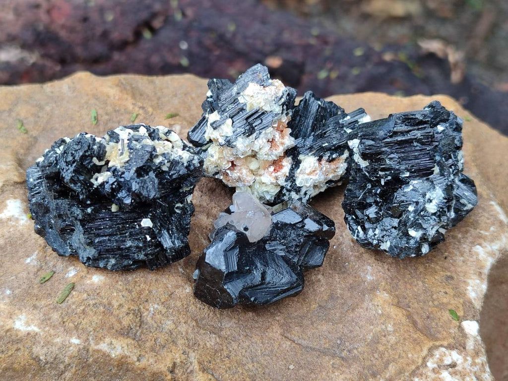 Natural Schorl Black Tourmaline Specimens x 35 From Namibia - Toprock Gemstones and Minerals 