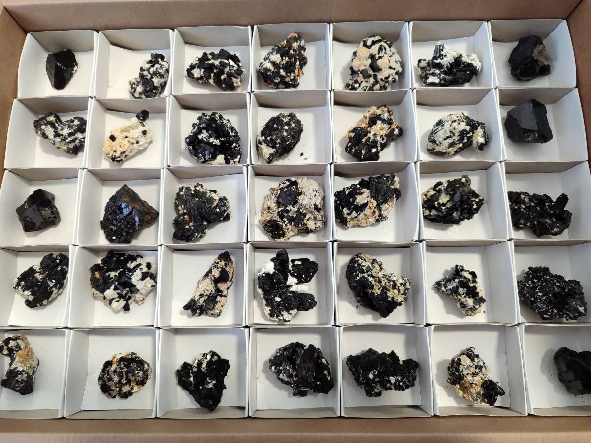 Natural Schorl Black Tourmaline Specimens x 35 From Namibia - Toprock Gemstones and Minerals 