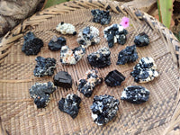 Natural Schorl Black Tourmaline Specimens x 35 From Namibia