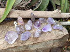 Polished Smokey Window Amethyst Quartz Crystals x 12 From Akansobe, Madagascar - Toprock Gemstones and Minerals 