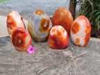 Polished Carnelian Agate Standing Free Forms x 6 From Madagascar - Toprock Gemstones and Minerals 