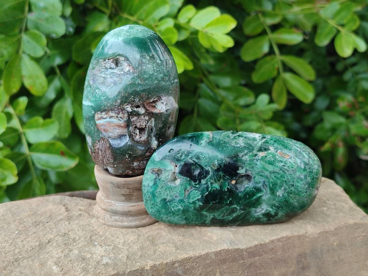 Polished Emerald Mtorolite Free Forms x 6 From Mutorashanga, Zimbabwe - Toprock Gemstones and Minerals 