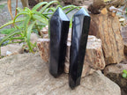 Polished Double Terminated Black Basalt Points x 2 From Madagascar - Toprock Gemstones and Minerals 