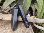 Polished Double Terminated Black Basalt Points x 2 From Madagascar - Toprock Gemstones and Minerals 