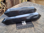 Polished Double Terminated Black Basalt Points x 2 From Madagascar - Toprock Gemstones and Minerals 
