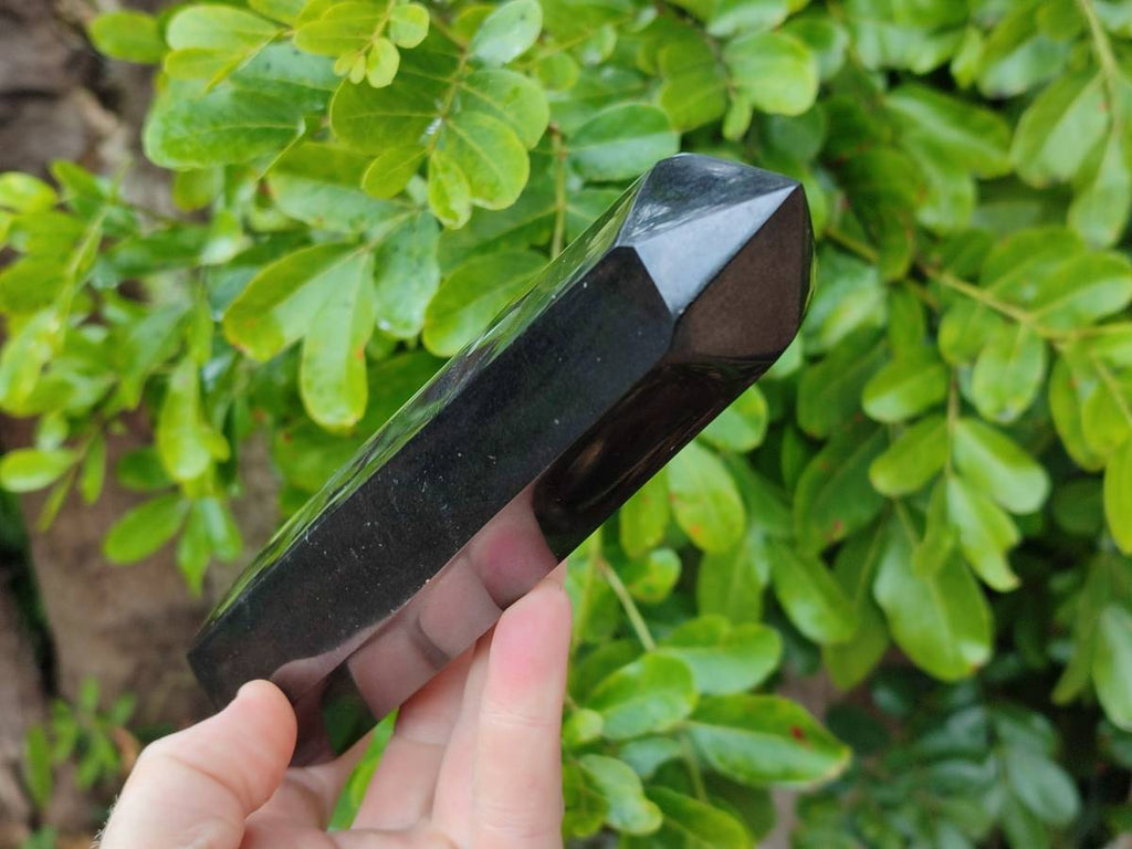 Polished Double Terminated Black Basalt Points x 2 From Madagascar - Toprock Gemstones and Minerals 