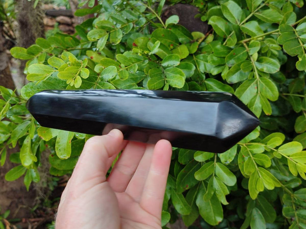 Polished Double Terminated Black Basalt Points x 2 From Madagascar - Toprock Gemstones and Minerals 