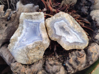 Natural Blue Lace Agate Geode Specimens x 20 From Nsanje, Malawi
