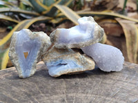 Natural Blue Lace Agate Geode Specimens x 20 From Nsanje, Malawi