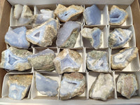 Natural Blue Lace Agate Geode Specimens x 20 From Nsanje, Malawi