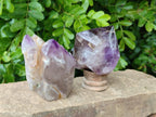 Polished Window Amethyst Quartz Crystals x 3 From Akansobe, Madagascar - Toprock Gemstones and Minerals 