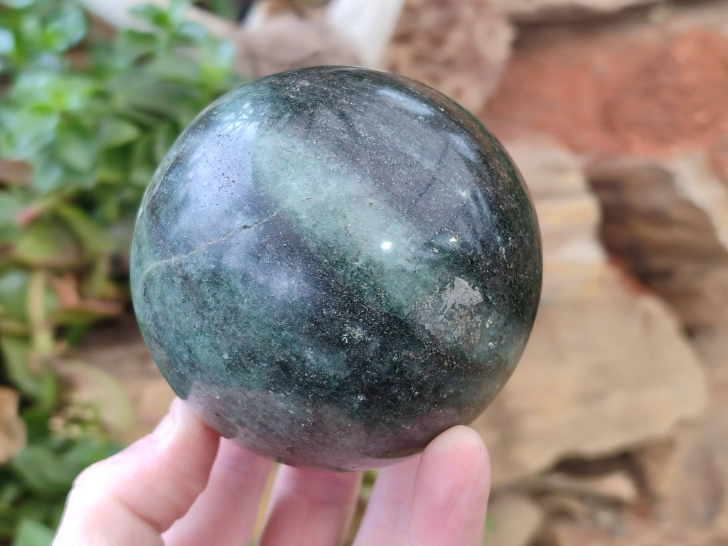Polished Green Fuchsite Spheres x 2 From Madagascar - Toprock Gemstones and Minerals 