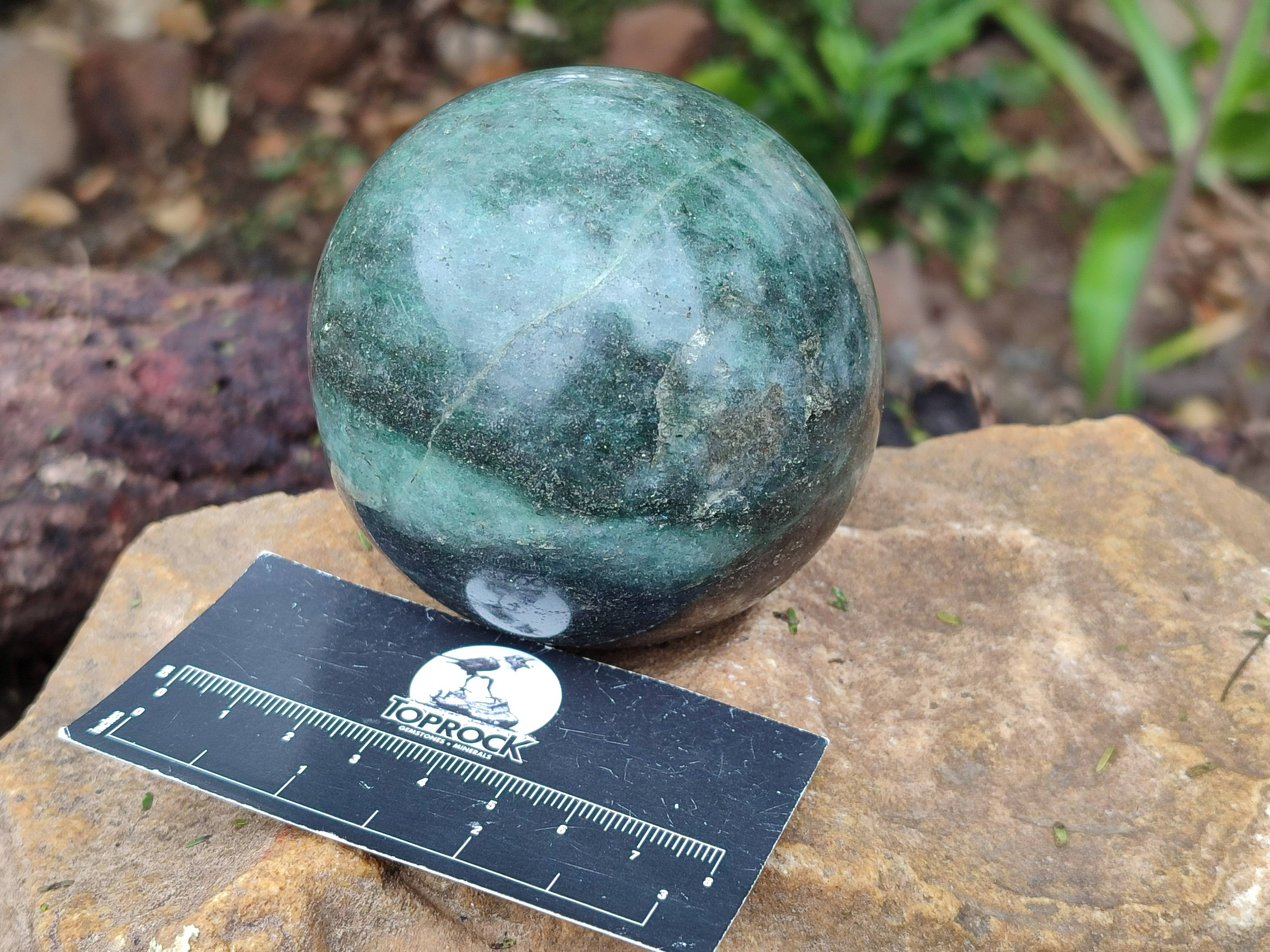 Polished Green Fuchsite Spheres x 2 From Madagascar - Toprock Gemstones and Minerals 