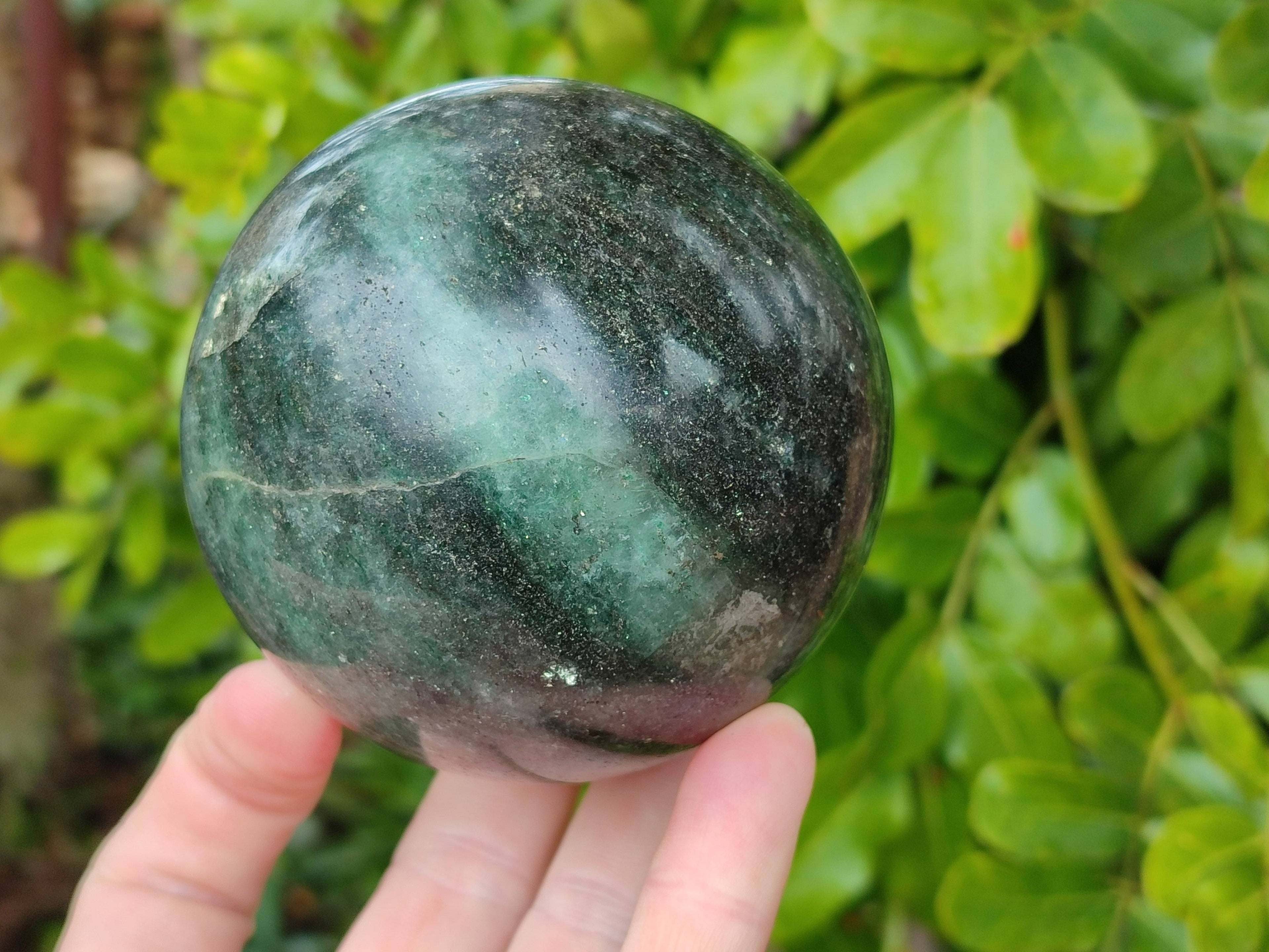 Polished Green Fuchsite Spheres x 2 From Madagascar - Toprock Gemstones and Minerals 