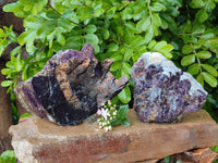 Natural Metallic Purpurite Cobbed Specimens x 2 From Erongo, Namibia