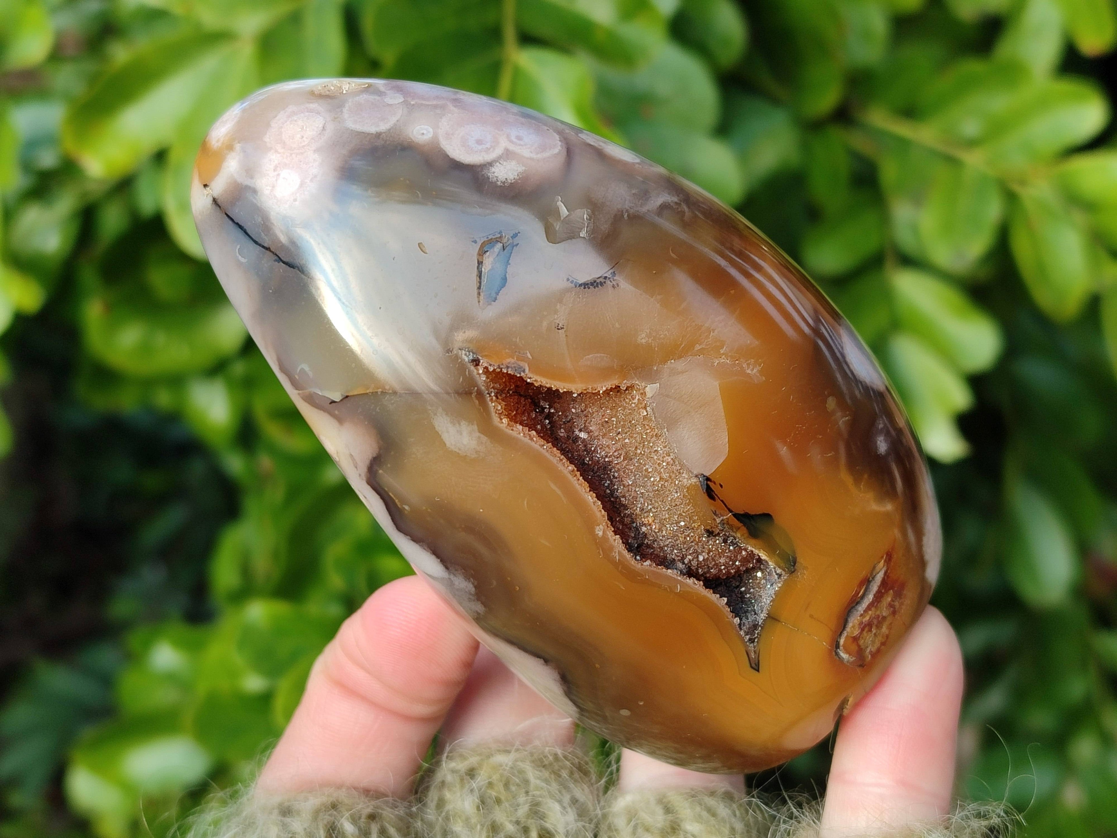 Polished Fossil Flower Agate Standing Free Forms x 4 From Antsahalova, Madagascar - Toprock Gemstones and Minerals 
