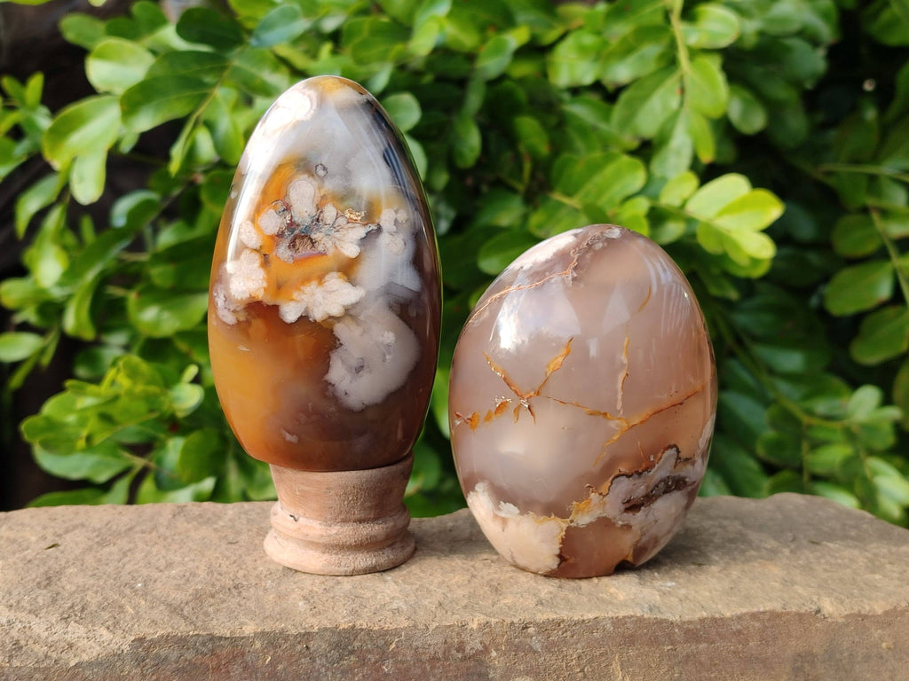 Polished Fossil Flower Agate Standing Free Forms x 4 From Antsahalova, Madagascar - Toprock Gemstones and Minerals 