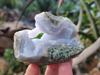 Natural Blue Lace Agate Geode Specimens x 12 From Malawi