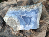 Natural Blue Lace Agate Geode Specimens x 12 From Malawi