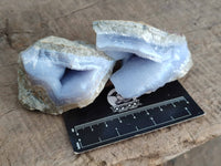 Natural Blue Lace Agate Geode Specimens x 12 From Malawi