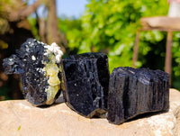 Natural Schorl Black Tourmaline Specimens x 12 From Erongo, Namibia