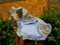 Natural Blue Lace Agate Geode Specimens x 4 From Malawi