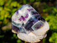 Polished Watermelon Fluorite Free Forms x 3 From Uis, Namibia - Toprock Gemstones and Minerals 