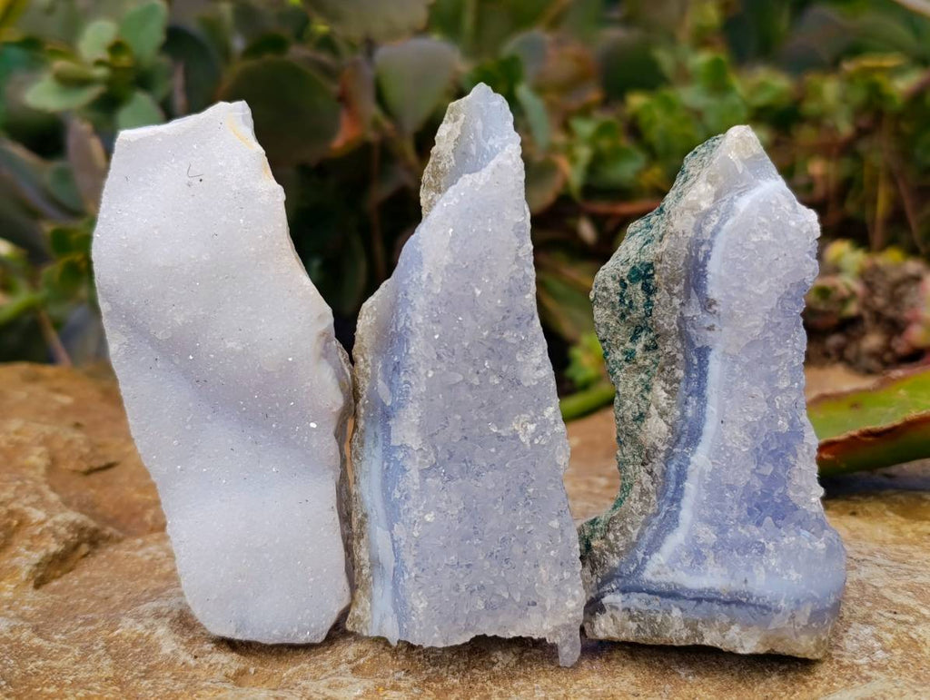 Natural Blue Lace Agate Geode Specimens x 26 From Malawi - Toprock Gemstones and Minerals 