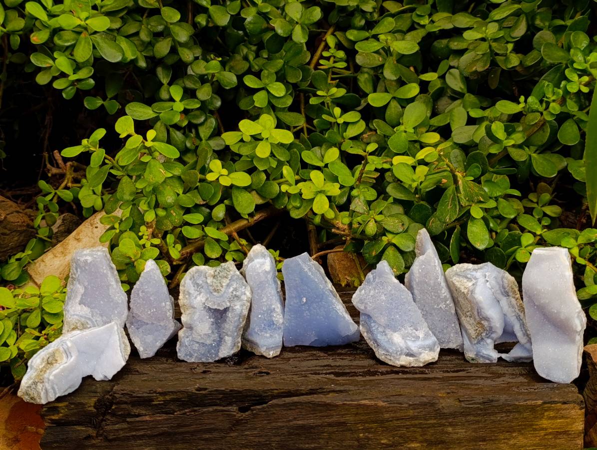 Natural Blue Lace Agate Geode Specimens x 26 From Malawi - Toprock Gemstones and Minerals 