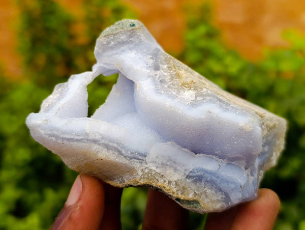 Natural Blue Lace Agate Geode Specimens x 26 From Malawi