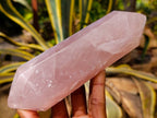 Polished Double Terminated Rose Quartz Points x 2 Madagascar - Toprock Gemstones and Minerals 