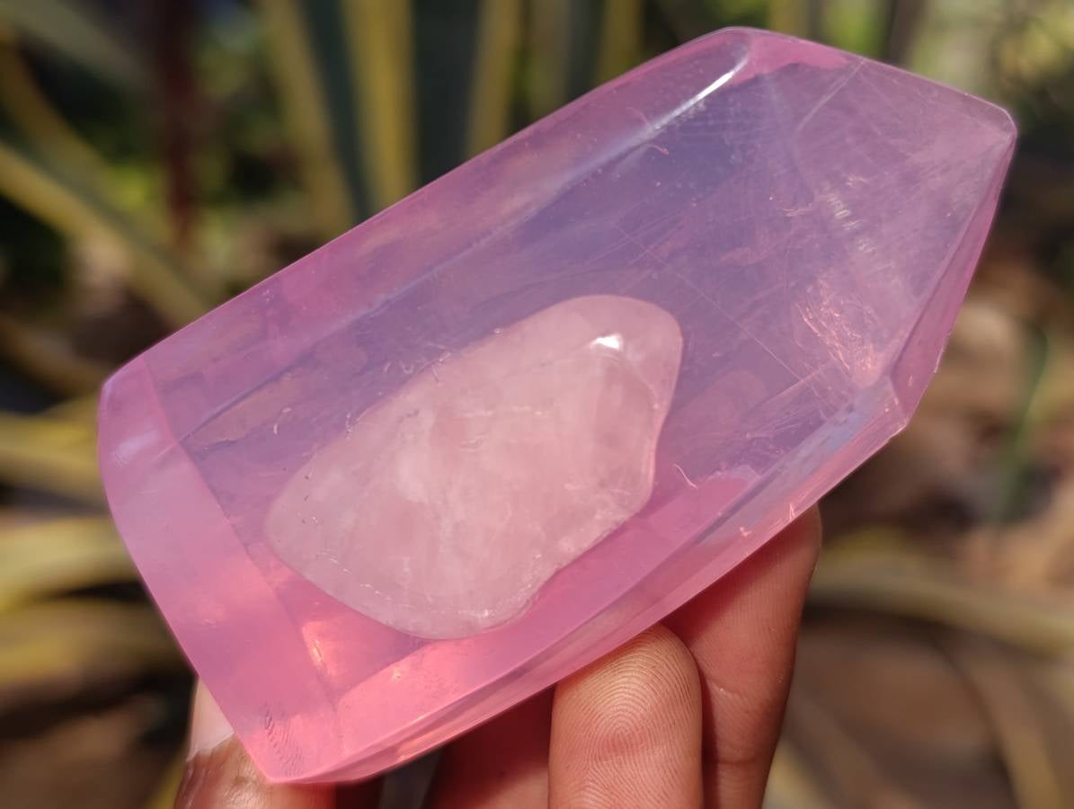 Rose Quartz Glycerin Handmade Soap With Rose Essential Oil - sold per soap - From South Africa - Toprock Gemstones and Minerals 