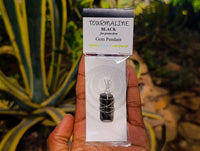 Natural Double Terminated Black Tourmaline Crystals with Silver Wire Wrap - Sold per Piece - South Africa