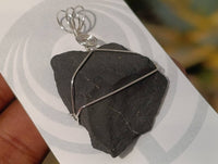 Natural Shungite Crystals with Silver Wire Wrap - Sold per Piece - South Africa