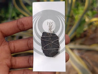 Natural Shungite Crystals with Silver Wire Wrap - Sold per Piece - South Africa