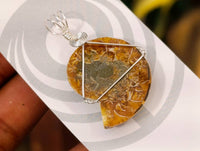 Natural Ammonite Fossil with Silver Wire Wrap - Sold per Piece - South Africa