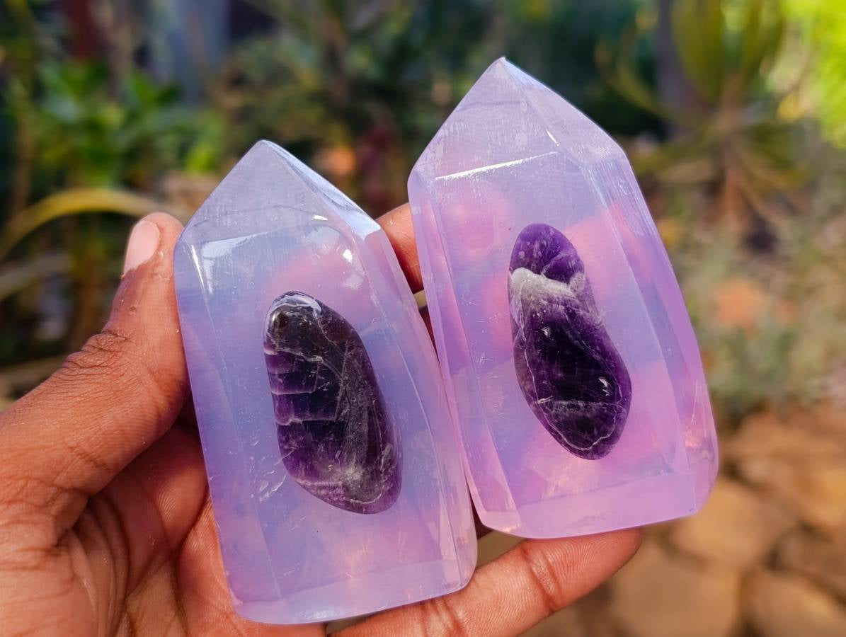 Chevron Amethyst Glycerin Handmade Soap With Lavender Essential Oil - sold per soap - From South Africa - Toprock Gemstones and Minerals 