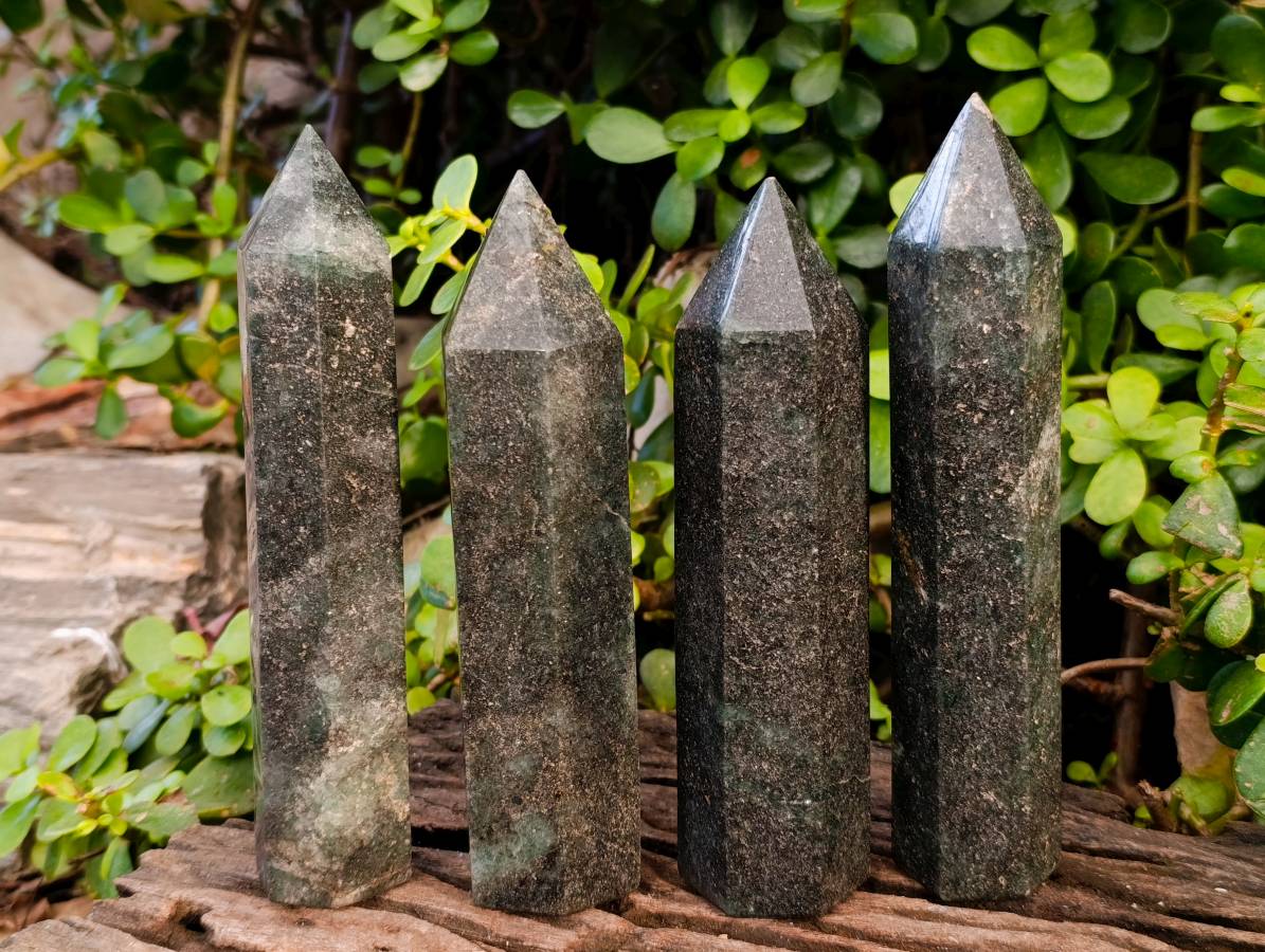 Polished Green Fuchsite Points x 4 From Madagascar - Toprock Gemstones and Minerals 