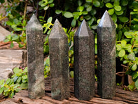 Polished Green Fuchsite Points x 4 From Madagascar