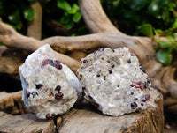 Natural Pyrope Garnet Crystals in Quartz Feldspar Matrix x 24 From Namibia