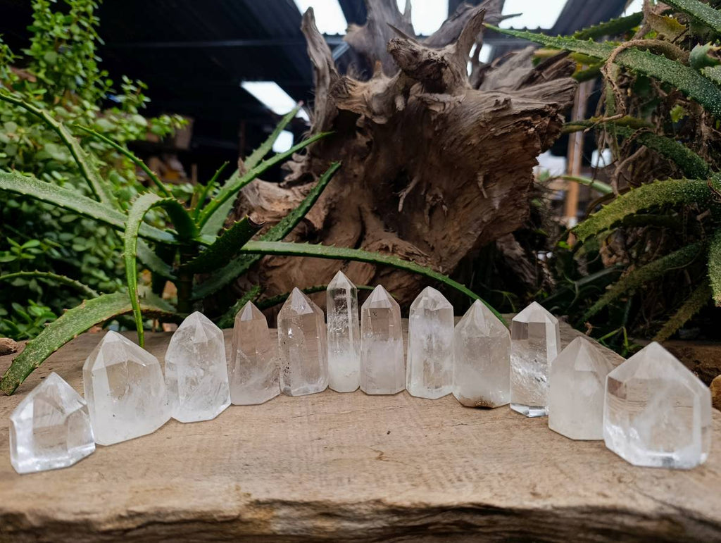 Polished Clear Quartz Crystals x 12 From Madagascar - Toprock Gemstones and Minerals 