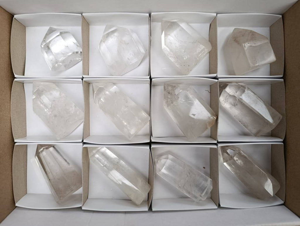 Polished Clear Quartz Crystals x 12 From Madagascar - Toprock Gemstones and Minerals 
